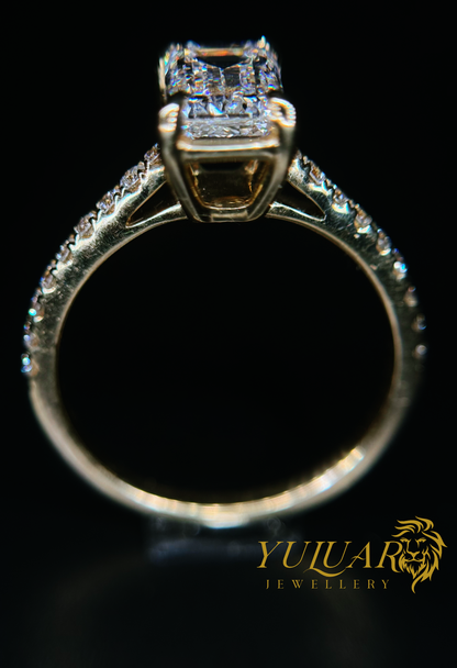 1.75 CT TW EMERALD CERTIFIED LAB-GROWN DIAMOND ENGAGEMENT RING IN 14K YELLOW GOLD (H/VS)