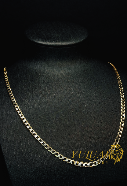 14K Two Tone Cuban-Curb