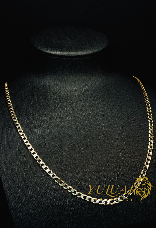 14K Two Tone Cuban-Curb