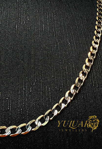 14K Two Tone Cuban-Curb