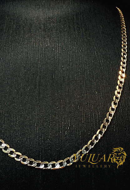 14K Two Tone Cuban-Curb