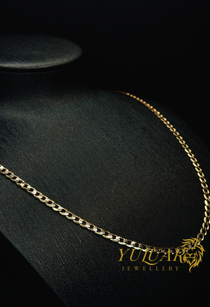 14K Two Tone Cuban-Curb