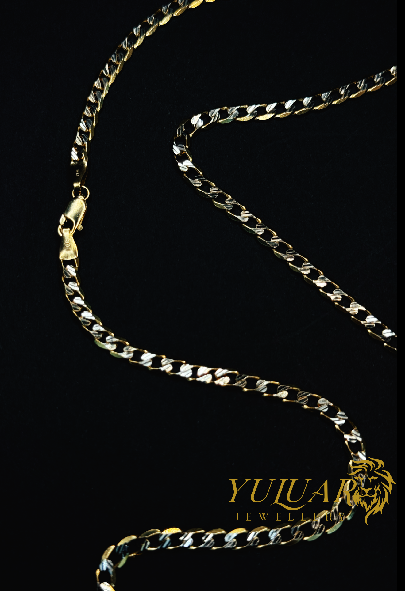 14K Two Tone Cuban-Curb