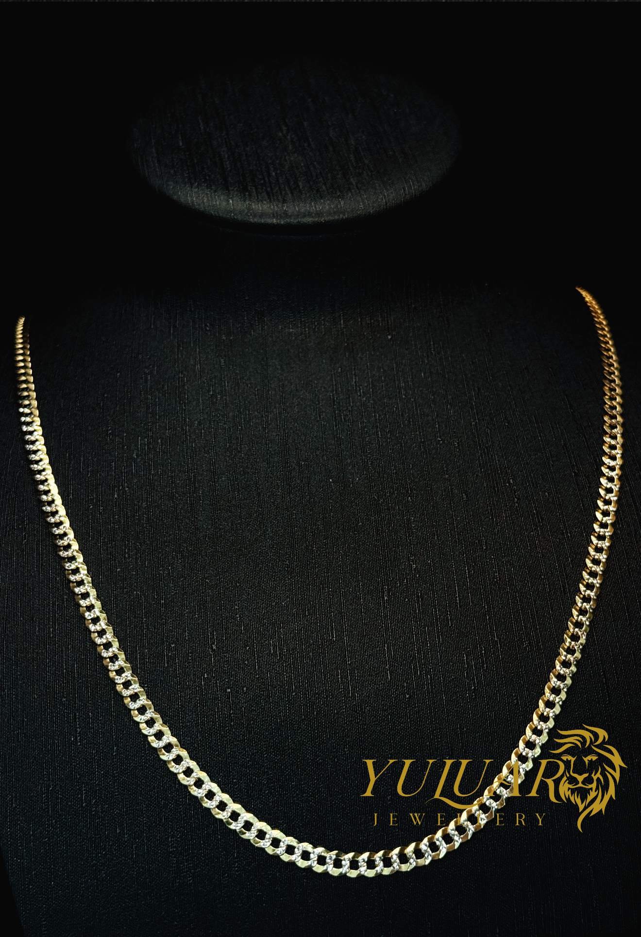 10K Solid Two Tone Cuban-Curb 4.5mm