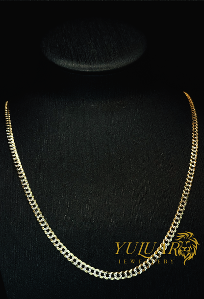 10K Solid Two Tone Cuban-Curb 4.5mm
