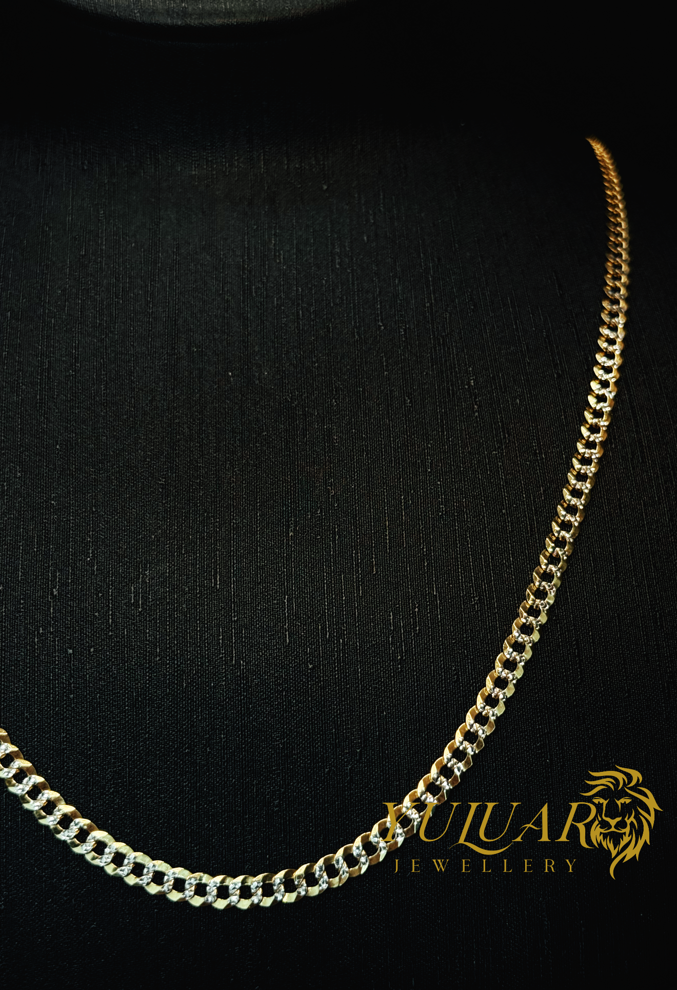 10K Solid Two Tone Cuban-Curb 4.5mm