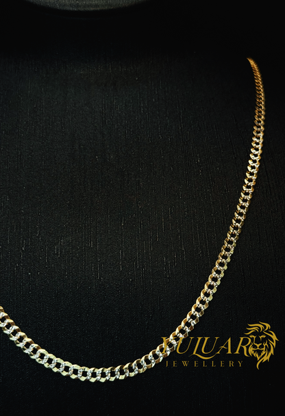 10K Solid Two Tone Cuban-Curb 4.5mm