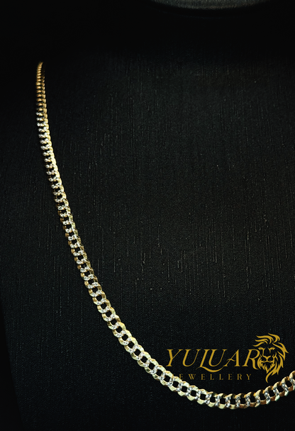 10K Solid Two Tone Cuban-Curb 4.5mm