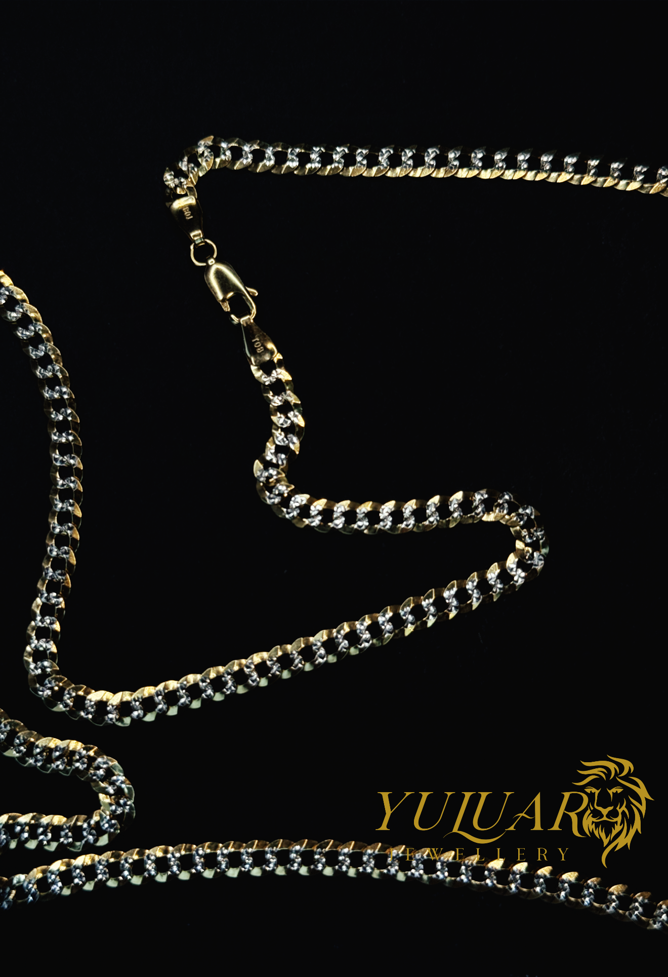 10K Solid Two Tone Cuban-Curb 4.5mm