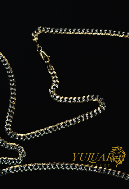 10K Solid Two Tone Cuban-Curb 4.5mm