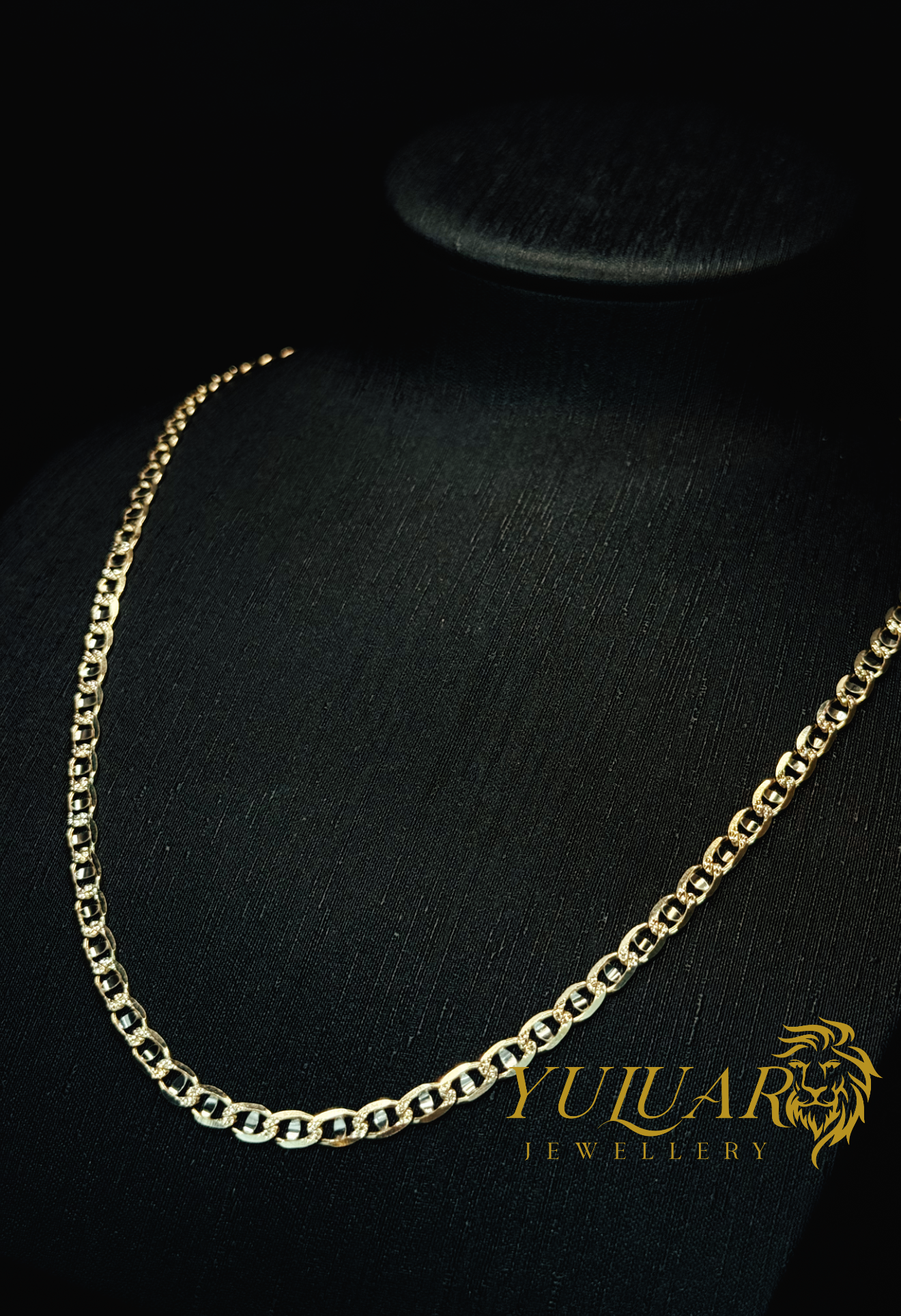 14K ANCHOR LINK TWO-TONES CHAIN 4.5MM