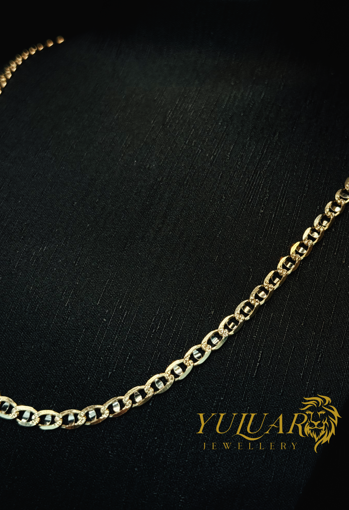 14K ANCHOR LINK TWO-TONES CHAIN 4.5MM