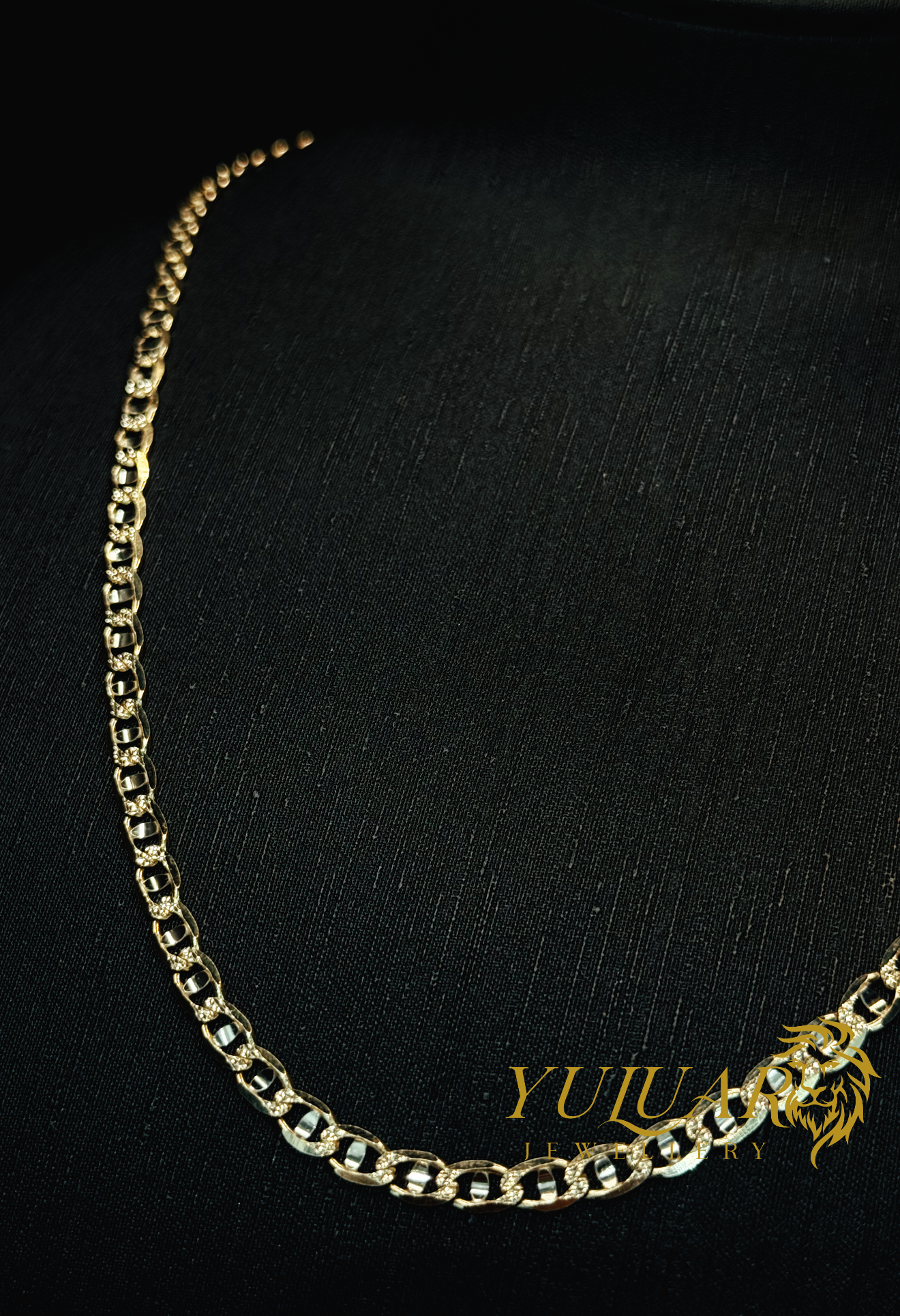 14K ANCHOR LINK TWO-TONES CHAIN 4.5MM