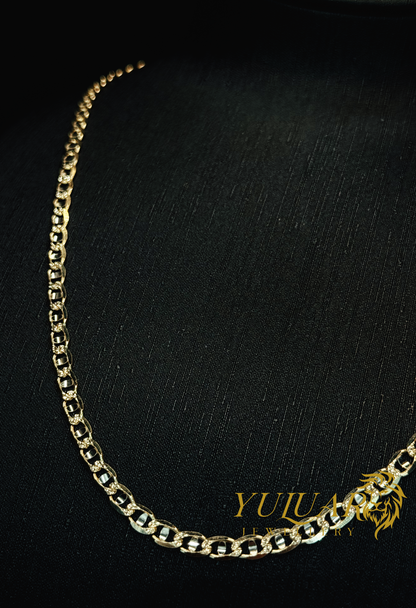 14K ANCHOR LINK TWO-TONES CHAIN 4.5MM