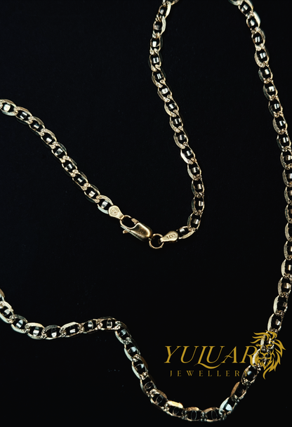 14K ANCHOR LINK TWO-TONES CHAIN 4.5MM