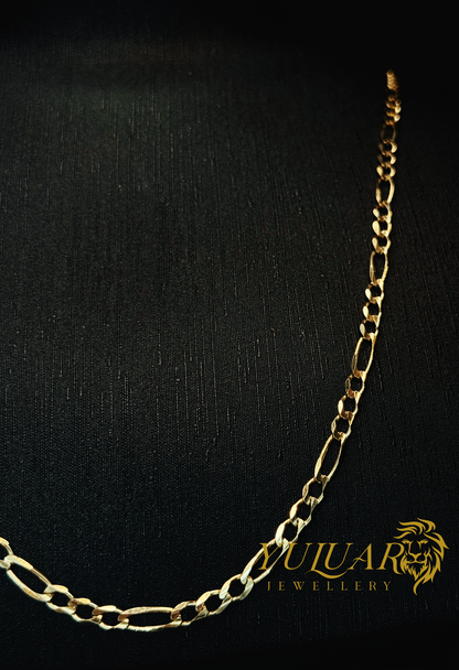14K SOLID FIGARO CHAIN 4MM