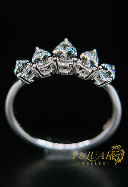 1.01 CT TW PEARL BRILLIANT CERTIFIED LAB-GROWN DIAMOND WEDDING BAND RING IN 14K WHITE GOLD (G-H/VS)