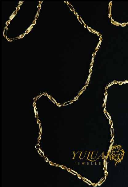 14K SOLID ROPE FIGARO CHAIN