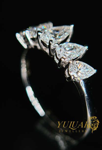 1.01 CT TW PEARL BRILLIANT CERTIFIED LAB-GROWN DIAMOND WEDDING BAND RING IN 14K WHITE GOLD (G-H/VS)