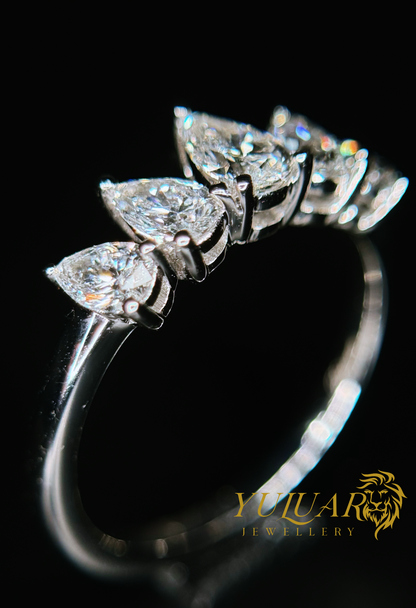 1.01 CT TW PEARL BRILLIANT CERTIFIED LAB-GROWN DIAMOND WEDDING BAND RING IN 14K WHITE GOLD (G-H/VS)