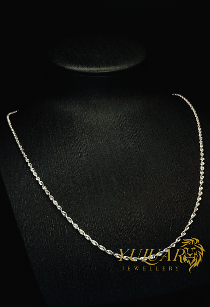 14K WHITE GOLD ROPE CHAIN 3MM
