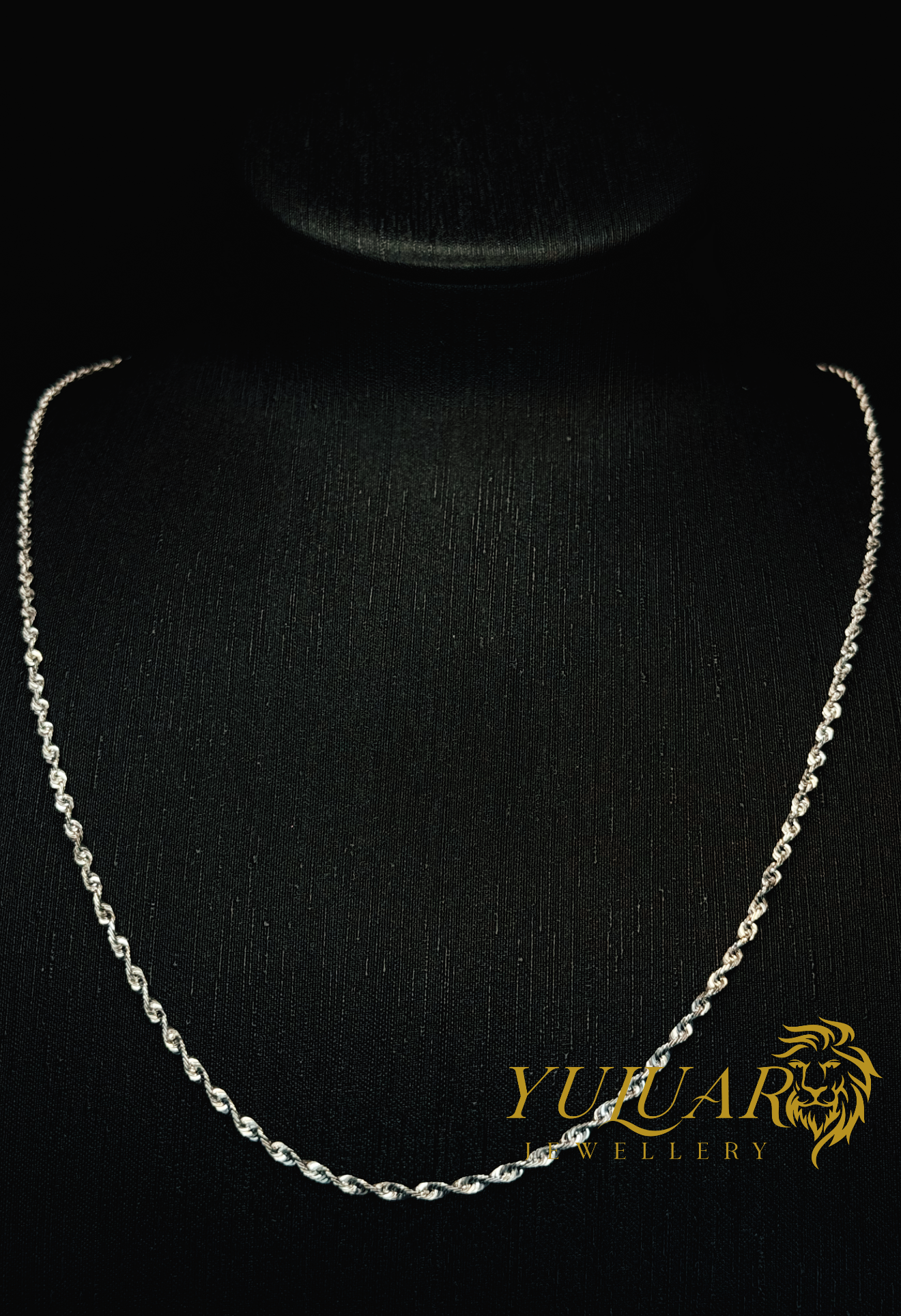 14K WHITE GOLD ROPE CHAIN 3MM