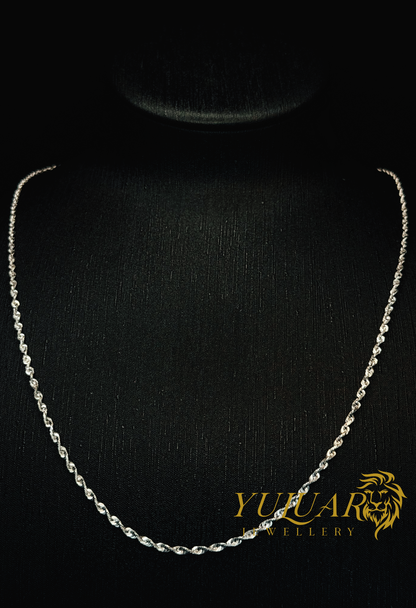 14K WHITE GOLD ROPE CHAIN 3MM
