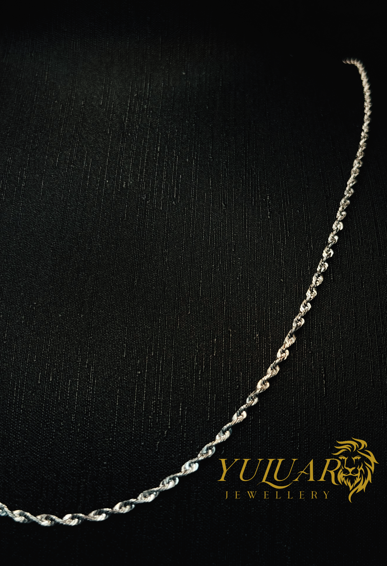 14K WHITE GOLD ROPE CHAIN 3MM