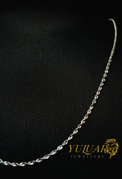 14K WHITE GOLD ROPE CHAIN 3MM