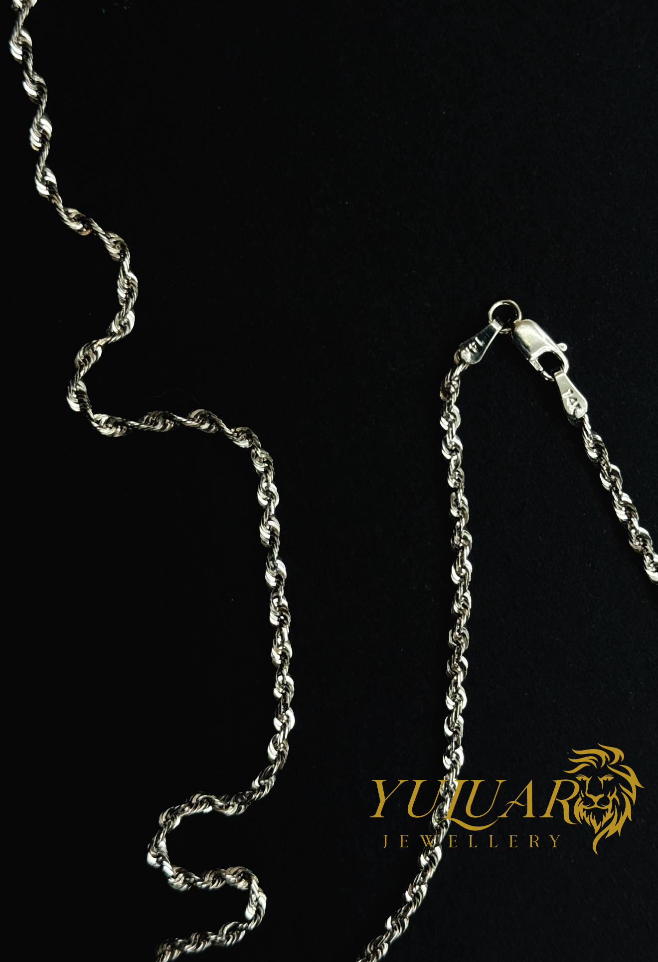 14K WHITE GOLD ROPE CHAIN 3MM