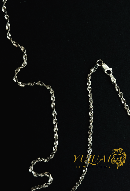 14K WHITE GOLD ROPE CHAIN 3MM