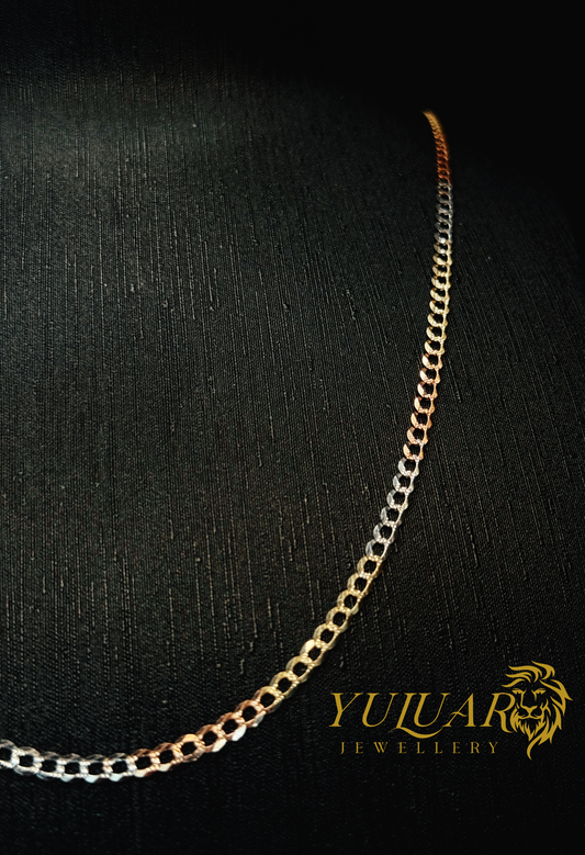 14K CURB DIAMOND CUT CHAIN 3MM