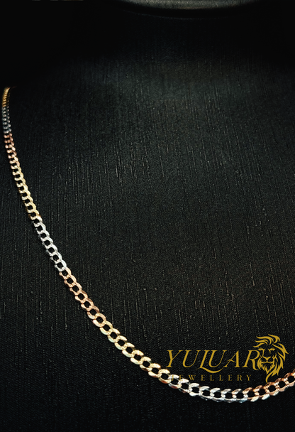 14K CURB DIAMOND CUT CHAIN 3MM