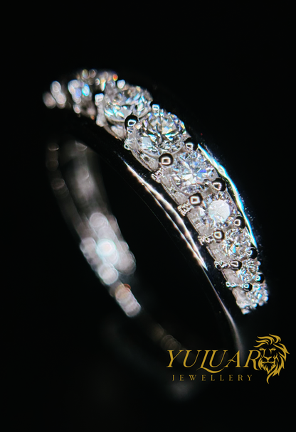 .50 CT TW ROUND BRILLIANT CERTIFIED LAB-GROWN DIAMOND WEDDING BAND RING IN 14K WHITE GOLD (H/VS)