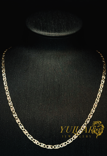 14K VALENTINO TRI-COLOR CHAIN