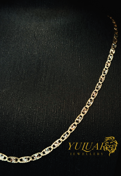 14K VALENTINO TRI-COLOR CHAIN