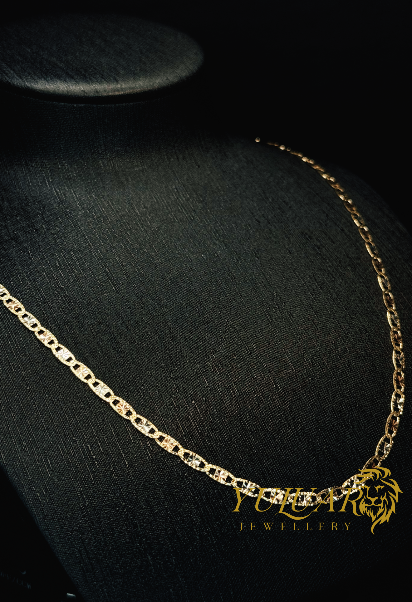 14K VALENTINO TRI-COLOR CHAIN