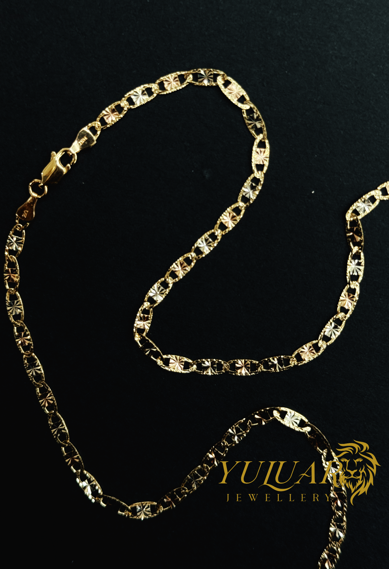 14K VALENTINO TRI-COLOR CHAIN