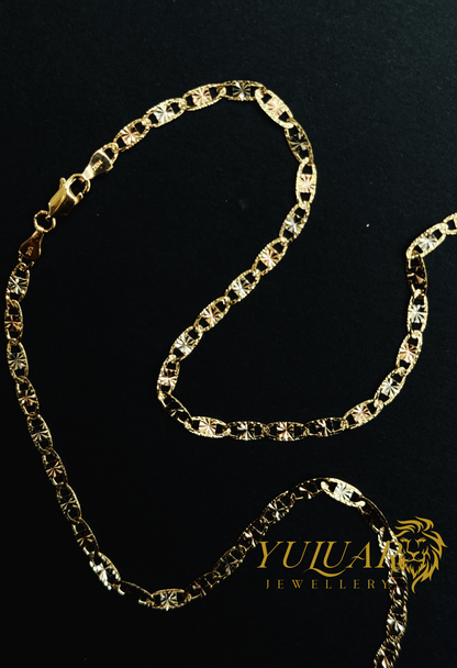 14K VALENTINO TRI-COLOR CHAIN