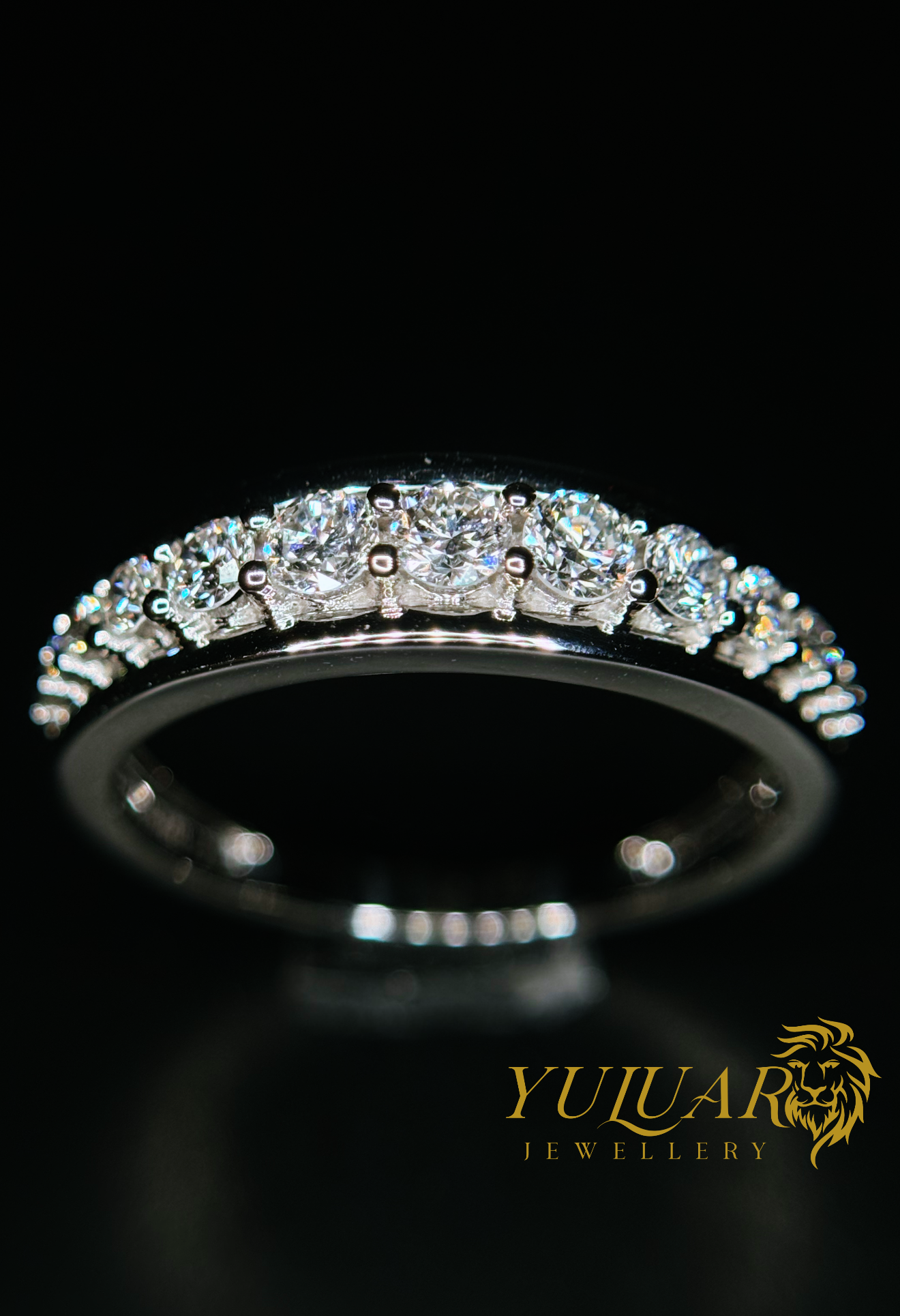 .50 CT TW ROUND BRILLIANT CERTIFIED LAB-GROWN DIAMOND WEDDING BAND RING IN 14K WHITE GOLD (H/VS)