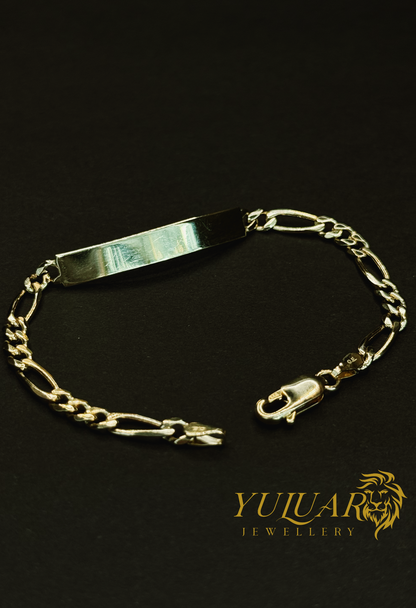 14K BABY FIGARO ID BRACELET