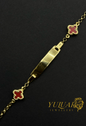 14K BABY CLOVER ID BRACELET
