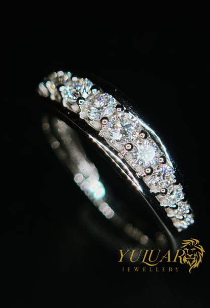 .50 CT TW ROUND BRILLIANT CERTIFIED LAB-GROWN DIAMOND WEDDING BAND RING IN 14K WHITE GOLD (H/VS)