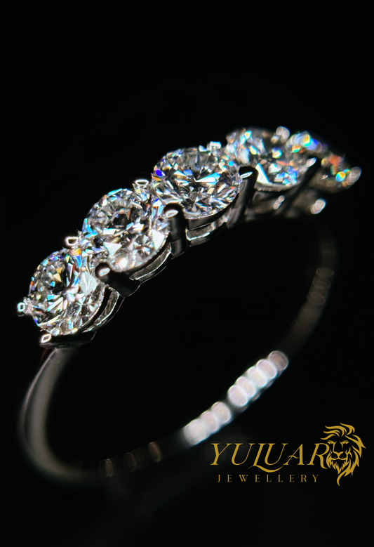 1.0 CT TW ROUND BRILLIANT CERTIFIED LAB-GROWN DIAMOND WEDDING BAND RING IN 14K WHITE GOLD (H/VS)