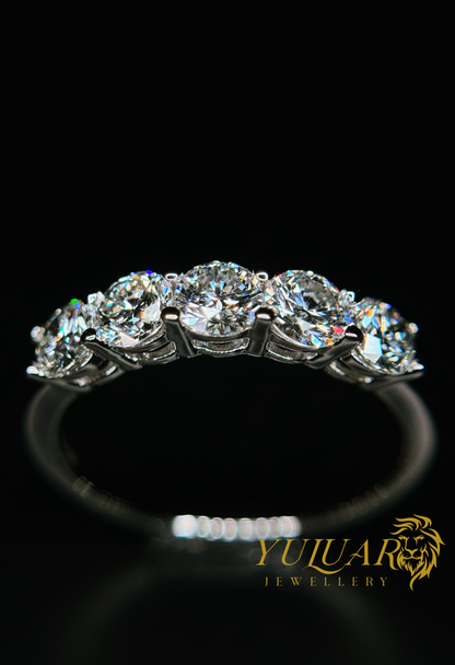 1.0 CT TW ROUND BRILLIANT CERTIFIED LAB-GROWN DIAMOND WEDDING BAND RING IN 14K WHITE GOLD (H/VS)