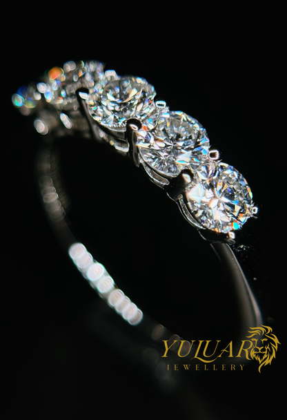 1.0 CT TW ROUND BRILLIANT CERTIFIED LAB-GROWN DIAMOND WEDDING BAND RING IN 14K WHITE GOLD (H/VS)
