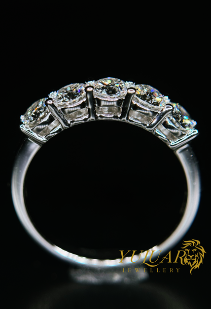 1.0 CT TW ROUND BRILLIANT CERTIFIED LAB-GROWN DIAMOND WEDDING BAND RING IN 14K WHITE GOLD (H/VS)
