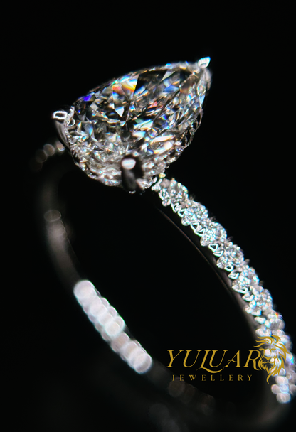 1.28 CT TW PEARL BRILLIANT CERTIFIED LAB-GROWN DIAMOND ENGAGEMENT RING IN 14K WHITE GOLD (H/VS)