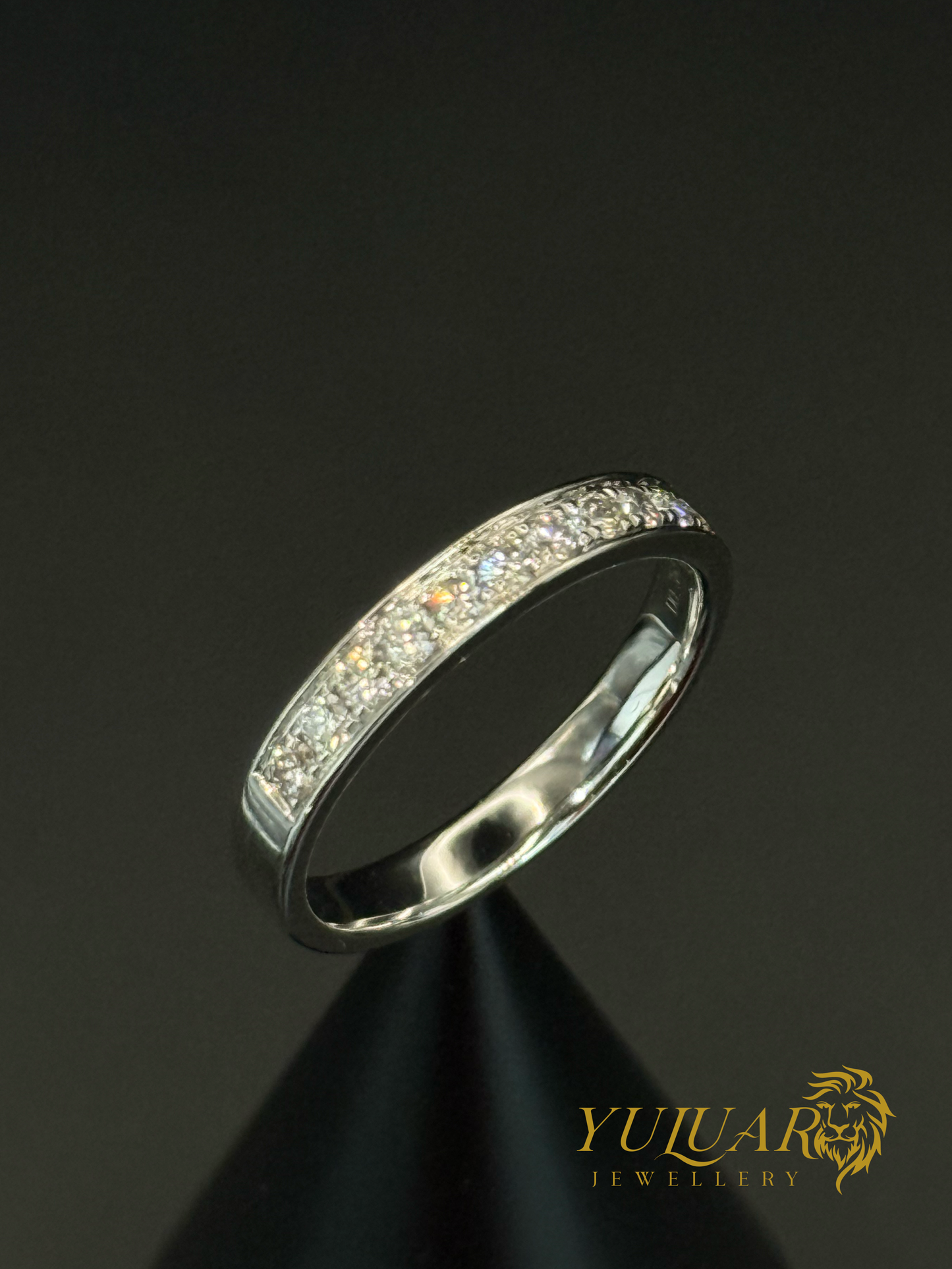 14K White Gold Channel-Set Natural Diamond Band 0.36 Carats