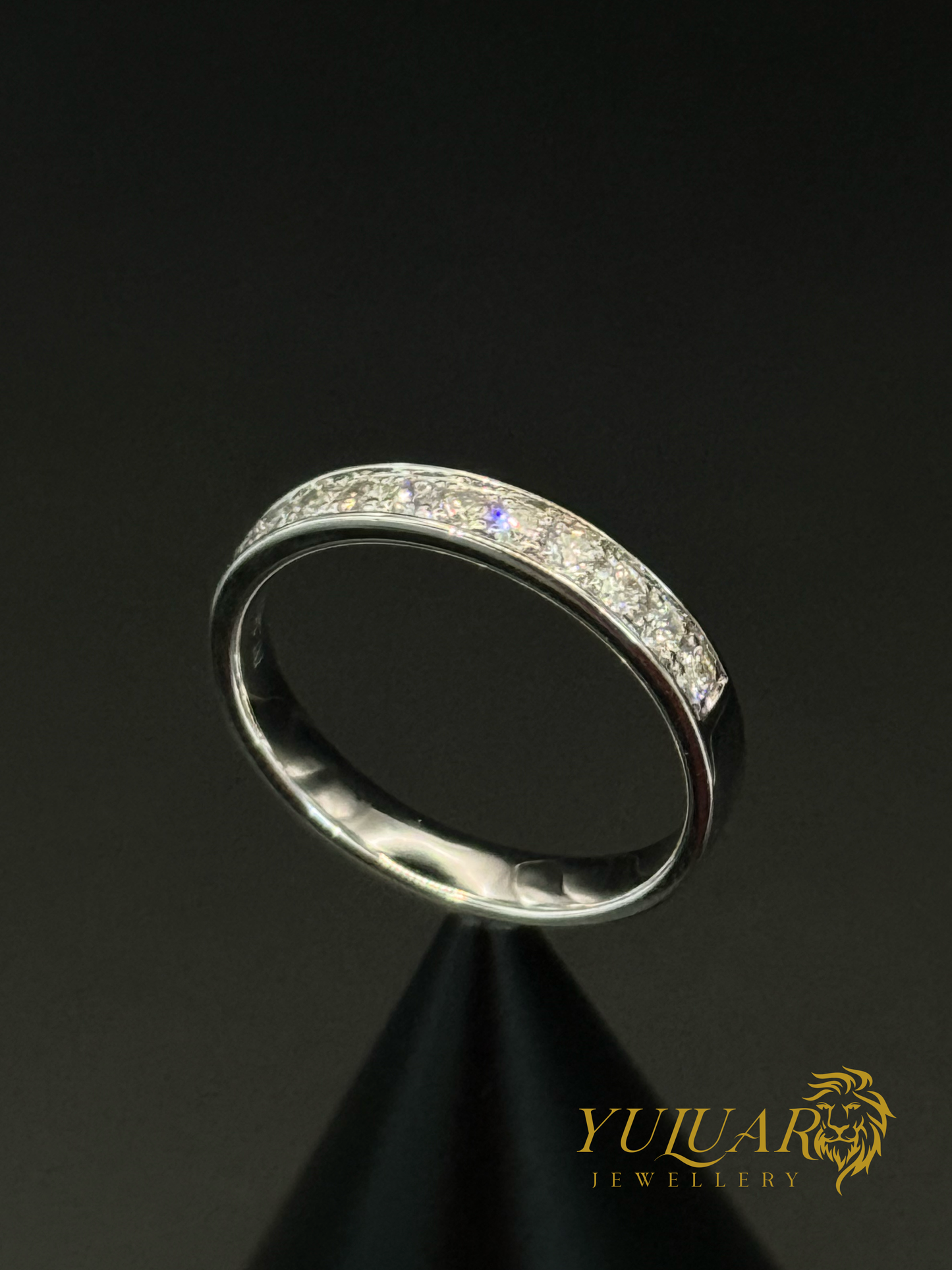 14K White Gold Channel-Set Natural Diamond Band 0.36 Carats